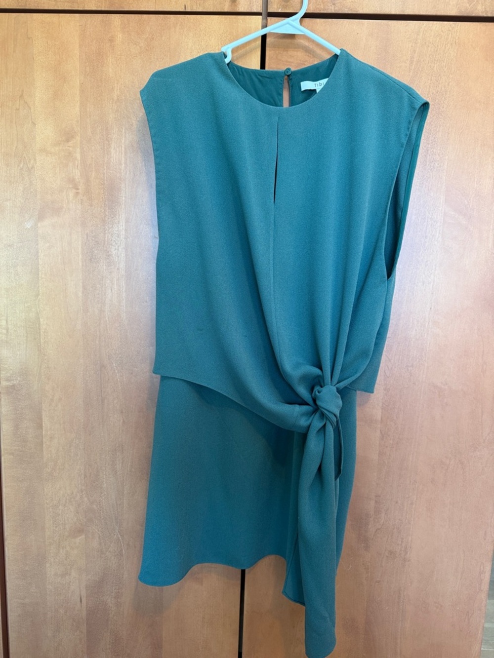 Tibi Green Knot-Front Dress